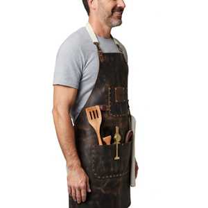 ผ้ากันเปื้อนหนังกันน้ำสำหรับครัว ปิ้งย่าง ทนความร้อน จำหน่ายจำนวนมาก รับผลิตตามแบบ LPN-0280 - Product Image 5