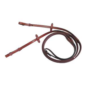 Reinillas de equitación de caucho premium duraderas con extremos de cuero genuino, antideslizantes para equitación inglesa - Product Image 1