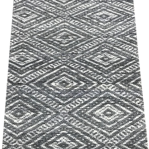Alfombra de Lana Trenzada Hecha a Mano con Patrón de Rejilla de Diamantes, Pelo Bajo o Alto, para Decoración del Hogar y Sala de Estar - Product Image 5