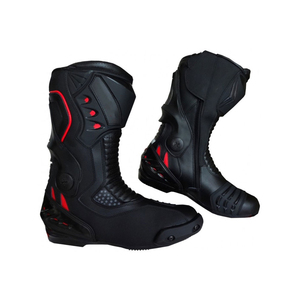 Bottes de moto en cuir noir pour homme, grande taille, imperméables, respirantes, ignifuges, pour toutes les saisons - Product Image 3