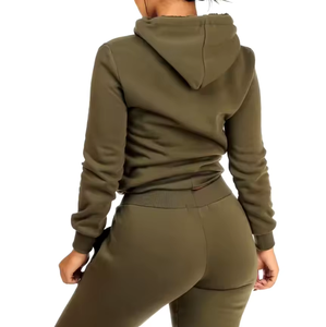 Ensemble de survêtement 2 pièces pour femme, coupe ample, sweat à capuche et pantalon de jogging, tenue décontractée sportive d'automne, grandes tailles, vêtements de sport OEM ODM - Product Image 2