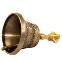 Meilleur ensemble cloche et bajra tibétains en bronze de l'Himalaya, objets religieux sculptés et gravés pour la Puja