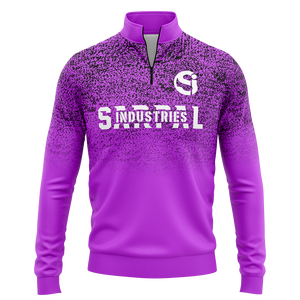 Sudadera de cuello alto para hombre con logotipo personalizado, media cremallera, de algodón polar grueso, corte regular, ecológica, sublimación, cremallera 1/4 - Product Image 1