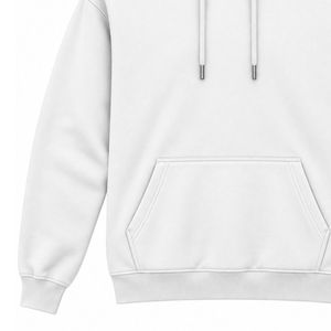 Men White Pullover <b>Hoodie</b> <b>Plain</b> Long Sleeve Casual Sweatshirt Custom Logo Streetwear Sportswear Gym Top Shoukat Apparel - Product Image 6