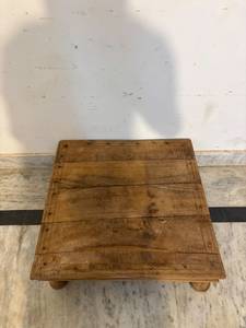 Table de lit traditionnelle indienne du Rajasthan en bois massif, faite à la main, écologique, durable, portable, chaise décorative pour enfants, usage domestique - Product Image 4