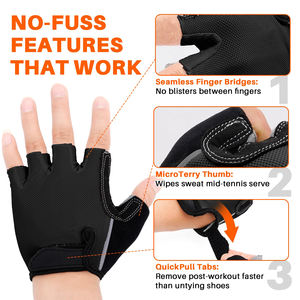 Gants de sport antidérapants et respirants pour l'entraînement, la musculation et la gym, avec bandes de maintien pour les poignets, unisexes, avec paume à haute adhérence - Product Image 6