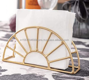 Classical Style Wedding Tissues Holder Decorative Napkin Stand Iron <b>Wire</b> Customized With Gold Powder Coated Finished - Product Image 5