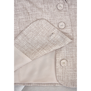 Conjunto de 2 Piezas para Mujer, Blazer Beige de Manga Corta, Top Corto con Botones, Estilo Casual, Primavera-Verano, Tejido, ZELDA - Product Image 6