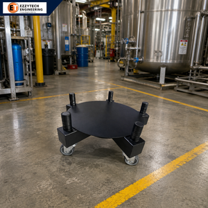 Chariot de manutention robuste en acier avec roues pivotantes verrouillables, portable, personnalisable ODM pour le transport industriel en entrepôt et en usine - Product Image 1