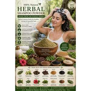 Inovador Jabón en Polvo Natural para el Cabello con Romero, Soapnut, Amla, Shikakai, Sésamo Blanco y Negro, Moringa y Té Verde para Niñas y Niños - Product Image 2
