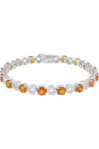 Citrine and Cz <b>Bracelet</b> in 92.5 Sterling Silver KLSB-20434 - Product Image 1