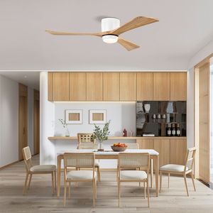 Ventilatore da Soffitto da 52 Pollici con Pale in Legno Massello, Telecomando, Motore DC Silenzioso, 6 Velocità Reversibili e Luci Integrate - Product Image 6