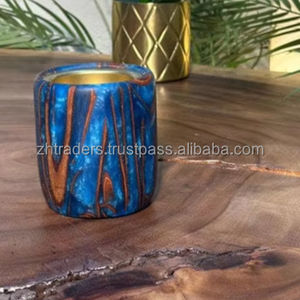 Brûleur à encens en bois d'acacia en résine époxy de qualité supérieure Sultan Glow, support à encens Oud pour le style de la maison arabe, cadeaux pour le Ramadan et l'Aïd - Product Image 1