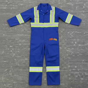 OEM Premium Comfort Hi-Vis Safety Coverall ANSI Class 2 <b>Waterproof</b> Reflective Anti-Static LED Flash Polyester Men's <b>Overall</b> - Product Image 4