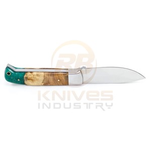 Couteau de chasse et de camping à lame fixe fait main sur mesure avec manche en résine de bois d'olivier, acier inoxydable, personnalisable, survie en plein air - Product Image 5