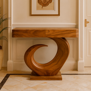 Table console en bois massif naturel faite à la main en gros, design minimaliste de luxe pour la décoration de la maison, décoration de haute qualité pour hôtel et appartement - Product Image 3