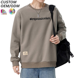 Sweat-shirt en coton pour homme, pull-over décontracté, léger, respirant, pour usage quotidien, avec logo personnalisé brodé, coupe-vent - Product Image 6