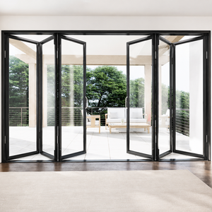 Puerta de Vidrio Plegable Moderna, Insonorizada, con Estándares Europeos y Americanos, Sistema de Marco Desmontable, Resistente al Viento - Product Image 1