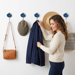 Modern Blue Agate Wall <b>Hook</b> Gold Metal <b>Single</b> <b>Coat</b> Hanger Rust Resistant Decorative <b>Hook</b> for Clothing - Product Image 2