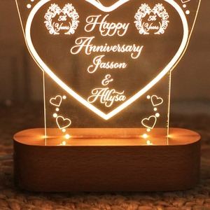 Most Selling Personalized 3D Illusion <b>LED</b> Lamp Special for Anniversary Custom Acrylic Night <b>Light</b> Romantic Gift for Husband Wife - Product Image 6
