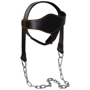 Custom Logo Color Best Quality <b>Leather</b> Head <b>Harness</b> Top Sale Fitness Equipment with Strong Steel Chain <b>Leather</b> Head <b>Harness</b> - Product Image 1