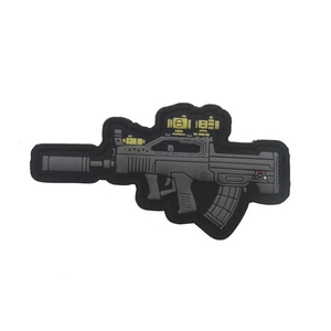 Parche Redondo Personalizado de PVC con Forma de Pistola, OEM/ODM, Impermeable, Flexible, Insignia con Logotipo, Venta al por Mayor Directa de Fábrica, Insignia Premium con Logotipo para Coser o Planchar - Product Image 1