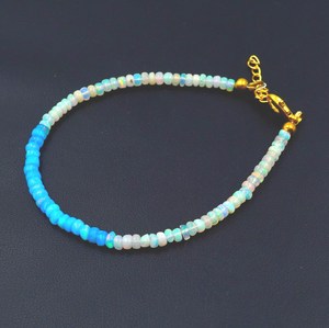 HAYAAT GEMS Handmade Polished Natural Ethiopian Opal Beaded Bracelet | AAA High <b>Fire</b> Gemstone Luxury Unisex Blue White October - Product Image 2