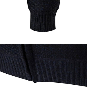 Men's Hooded Zipper Cardigan Striped Wool Acrylic Knit <b>Sweater</b> Full Sleeve Winter Wear - Product Image 5