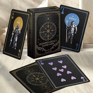Custom 310gsm Gold Gilded Edge Linen Black Core Paper Playing Cards in Gold Foil Tuck Box - Product Image 2