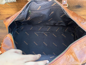 Bolsa de lona de cuero genuino de grano completo personalizada hecha a mano de alta calidad para hombres bolsas de viaje de cuero de vaca para fin de semana - Product Image 5