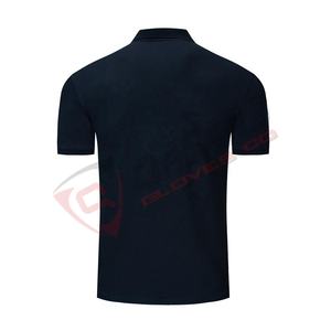 เสื้อยืดปักลายผ้าฝ้าย100% เข้ารูปผ้าไมโครไฟเบอร์สีดำน้ำเงิน - Product Image 2