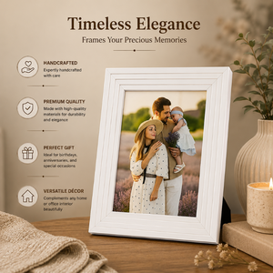 Modern White Solid <b>Wood</b> Photo <b>Frame</b> Decorative Tabletop & Wall Mount <b>Picture</b> <b>Frame</b> for Family Portrait Home Office Living Room - Product Image 4