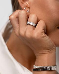 Half Eternity Wedding Bands 14k Solid Gold Baguette Round Lab Grown Diamond 6 mm Wide Luxury Stackable <b>Rings</b> Manufacturer Direct - Product Image 2