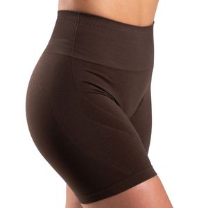 Shorts Deportivos de Cintura Alta para Mujer, Color Marrón, Sin Costuras, Compresión, Elásticos, para Gimnasio, Fitness, Entrenamiento, Deportes, Ropa Deportiva - Product Image 3