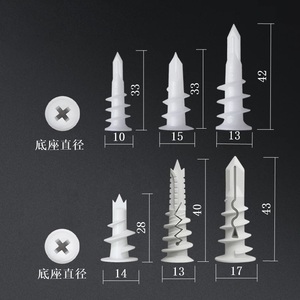Chevilles de fixation pour cloisons sèches, chevilles d'expansion en plastique à visser pour montage mural - Product Image 4
