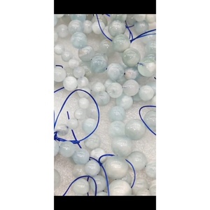 Premium Quality Natural AQUAMARINE Free Size Round Bead Bracelets Figurine <b>Mascot</b> Pattern Feng Shui Style Natural Gemstones - Product Image 4