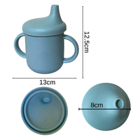 Gobelet d'apprentissage pour bébé avec couvercle, lot de 2 couvercles en silicone pour les enfants de 1 à 2 ans, fabriqué au Vietnam