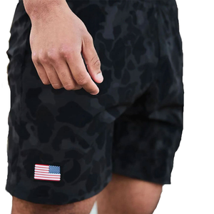 Shorts cargo camouflage en toile respirante et écologique à taille haute avec fermeture éclair, séchage rapide, haute qualité, pour hommes, avec logo personnalisé - Product Image 3