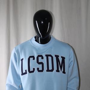 Sweat-shirt à col montant LCSDM BABY BLUE 100% coton, broderie appliquée bleu marine, col large, URBAN PRODUCTIONS - Product Image 2