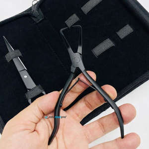 Kit d'outils professionnels de haute qualité en acier inoxydable pour la pose et le retrait de micro-liens, ciseaux de coiffure pour extensions de cheveux noirs - Product Image 2