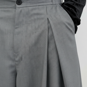Pantalon large pour homme, taille haute, plissé, sur mesure, OEM, vente en gros - Product Image 6
