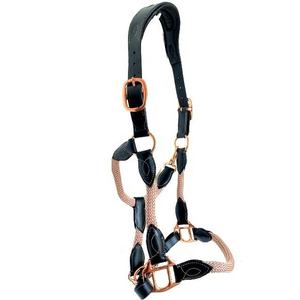 Licol de cheval de style occidental en cuir hybride de qualité supérieure, durable, couleur or rose/brun/noir, personnalisable en couleur et en taille, équestre - Product Image 2