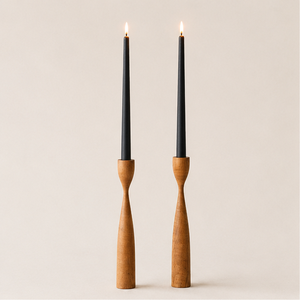 Custom Luxury Solid Wood Taper Candle Holder Set Mid-Century Modern Minimalist Candlestick Stand For Home Office Decor & Wedding - Product Image 5