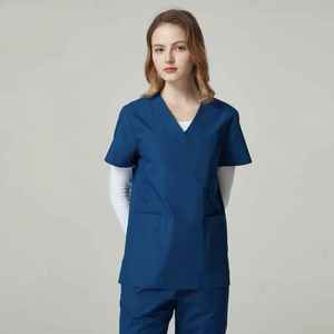 Full-size Unisex Hospital Scrub Suit <b>Set</b> Breathable Cotton Polyester Nurse Uniform Short-sleeved <b>Doctor</b> Overalls Uniform - Product Image 6