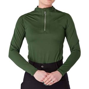 เสื้อเบสเลเยอร์สำหรับขี่ม้าผู้หญิงรุ่นใหม่ล่าสุด สีสันตามสั่ง หรูหรา แขนยาว ผ้ายืดสแปนเด็กซ์ ไนลอน ทรงเข้ารูป - Product Image 1