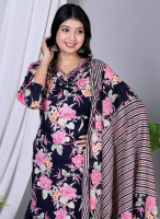 Baju Salwar Kameez Wanita Katun Lengan Panjang Kerah Tinggi Panjang Mata Kaki Sederhana untuk Musim Panas Pakaian Sehari-hari Tradisional India Pakistan Cepat Kering