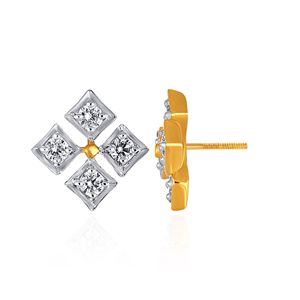 Boucles d'oreilles en diamant taille princesse, or jaune, diamants naturels, classiques pour femmes, à porter au quotidien, couleur H - Product Image 4