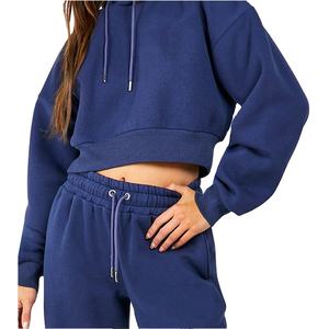 ชุดเซ็ตแฟชั่นลำลองสำหรับผู้หญิง ดีไซน์ล่าสุด เสื้อครอปฮู้ดดี้ กางเกงทรงหลวมสองกระเป๋า ระบายอากาศได้ดี - Product Image 4