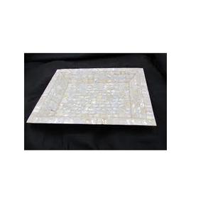 Plateau en nacre de qualité supérieure, forme carrée, personnalisable, plateau à bijoux en nacre - Product Image 1