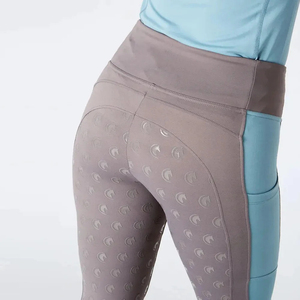 Culotte d'équitation taille haute pour femme, extensible 4 directions, avec assise intégrale en silicone, poche latérale pour téléphone, legging d'équitation - Product Image 6